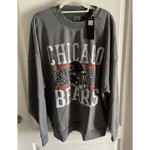 Chicago Bears Oversized Sweatshirt Size S U/arm -u/arm 26” Collar To Hem 26